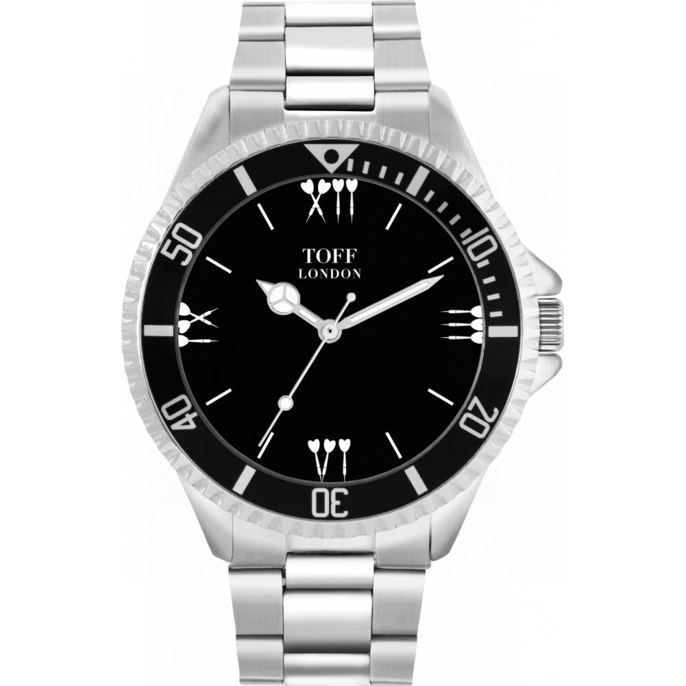 Mens Black Darts Batons Watch