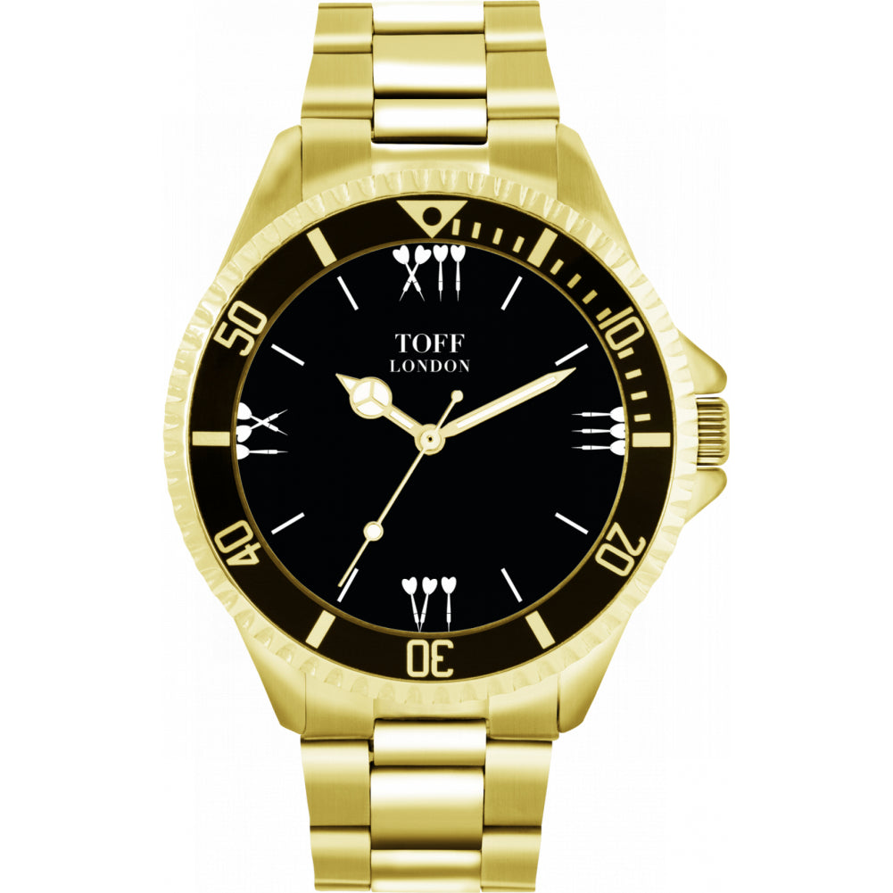 Mens Black Darts Batons Watch