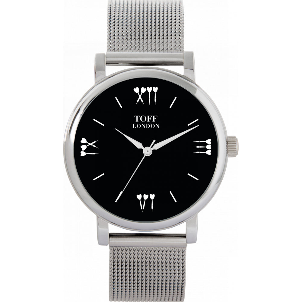 Ladies Black Darts Batons Watch