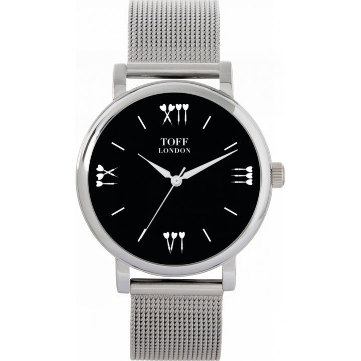 Ladies Black Darts Batons Watch