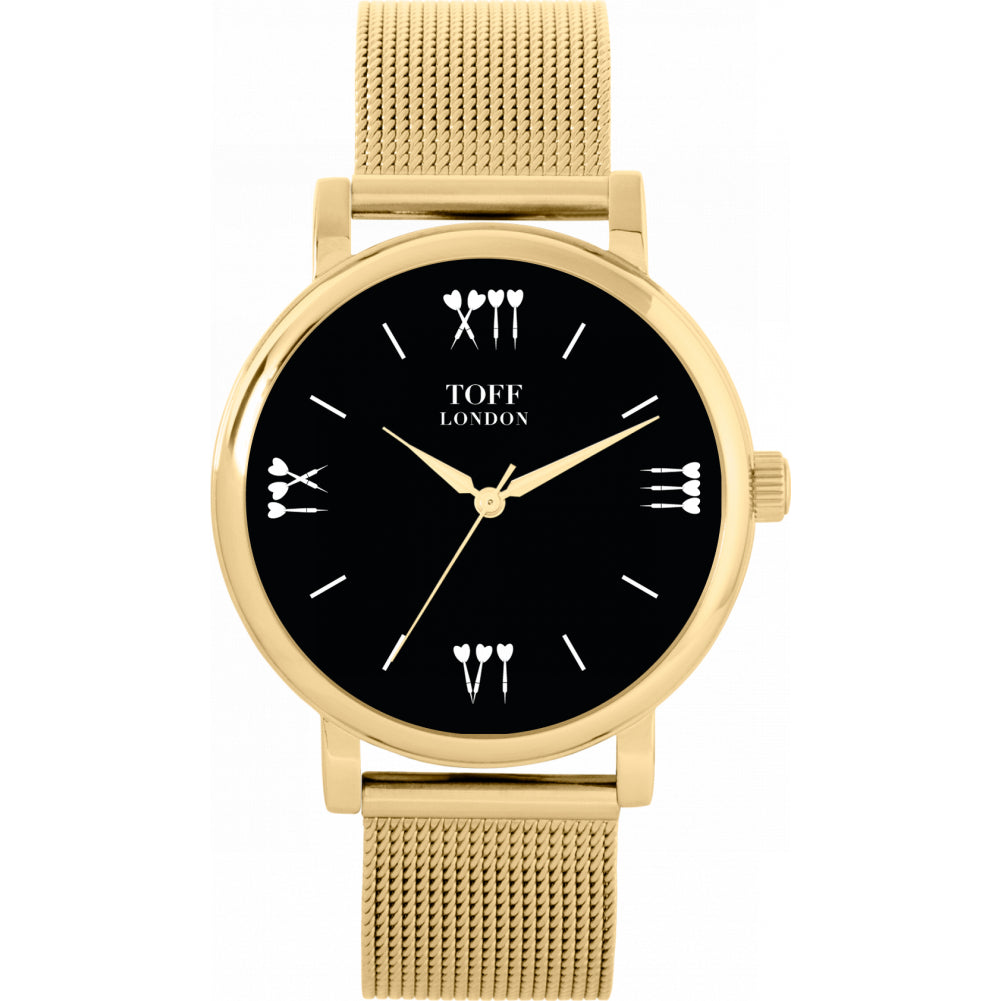 Ladies Black Darts Batons Watch