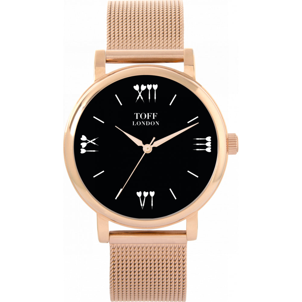 Ladies Black Darts Batons Watch