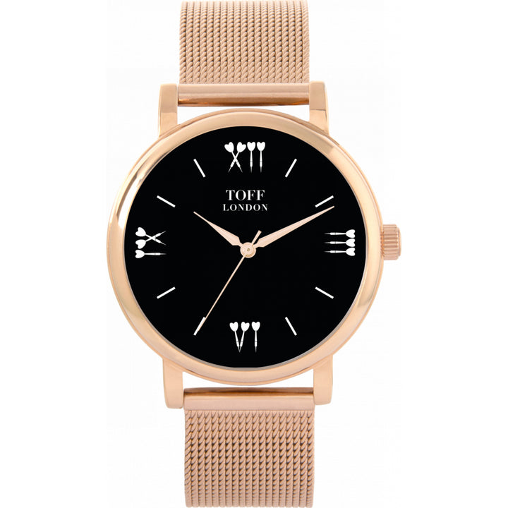 Ladies Black Darts Batons Watch