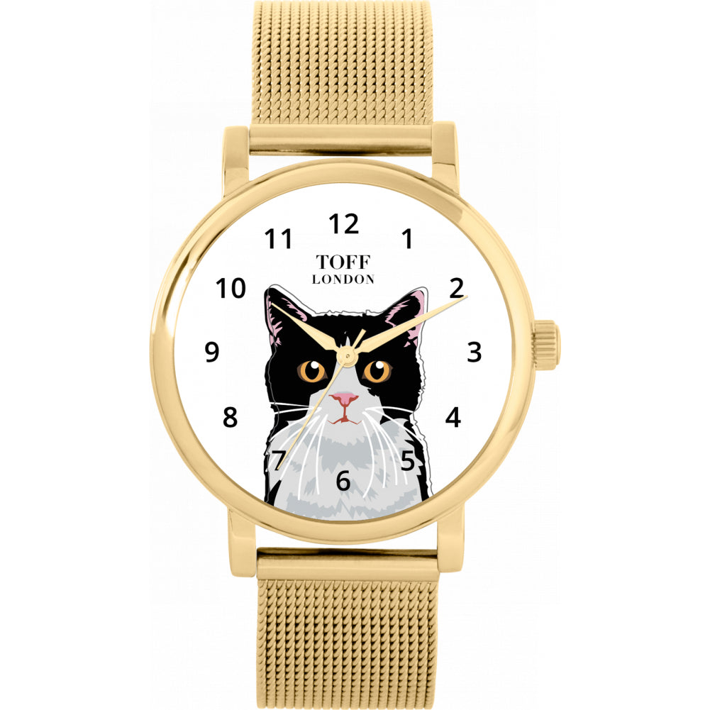 Ladies Black And White Cat Head