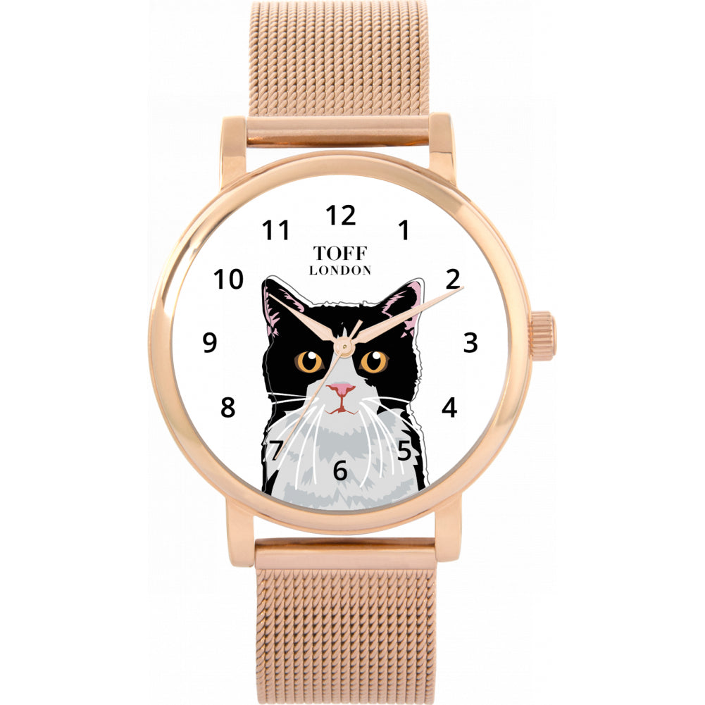 Ladies Black And White Cat Head