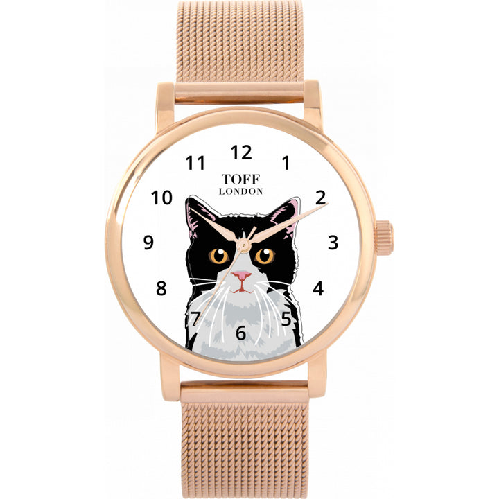 Ladies Black And White Cat Head