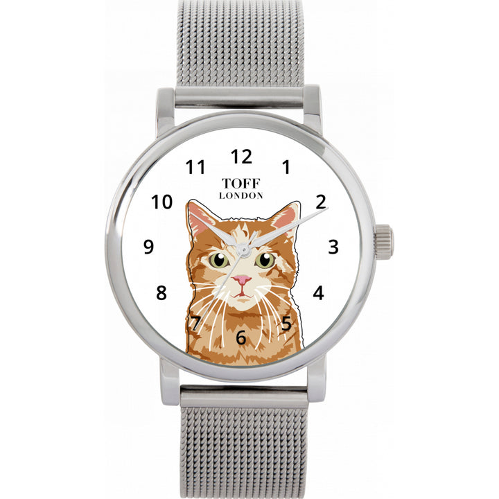 Ladies Ginger Tabby Cat Watch