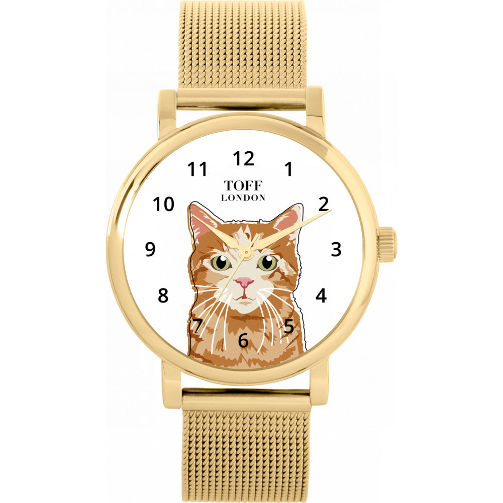 Ladies Ginger Tabby Cat Watch