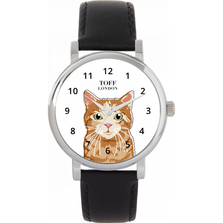 Ladies Ginger Tabby Cat Watch
