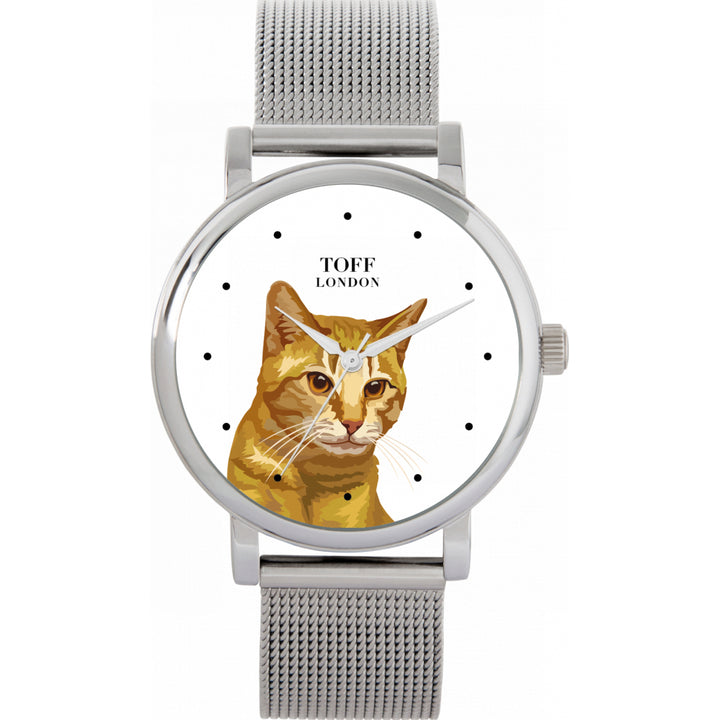 Ladies Brown Moggie Cat Head Watch