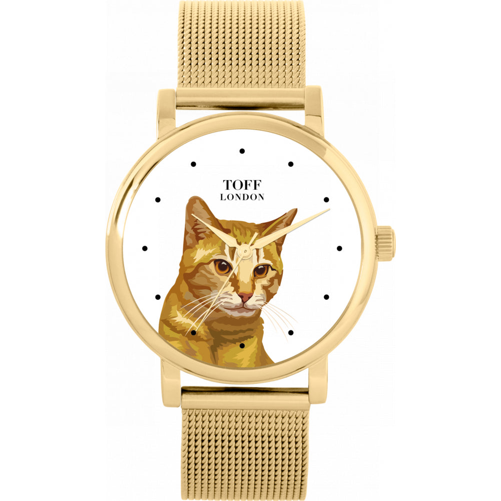Ladies Brown Moggie Cat Head Watch