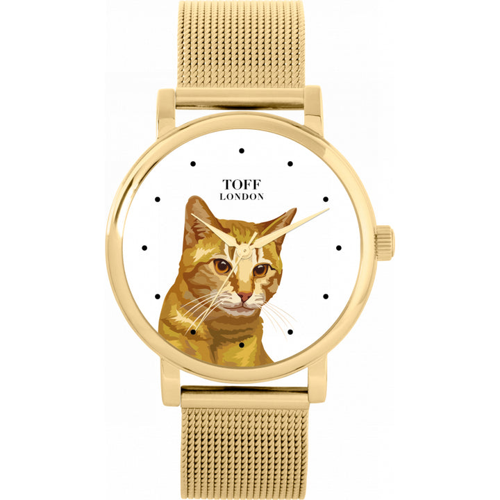 Ladies Brown Moggie Cat Head Watch