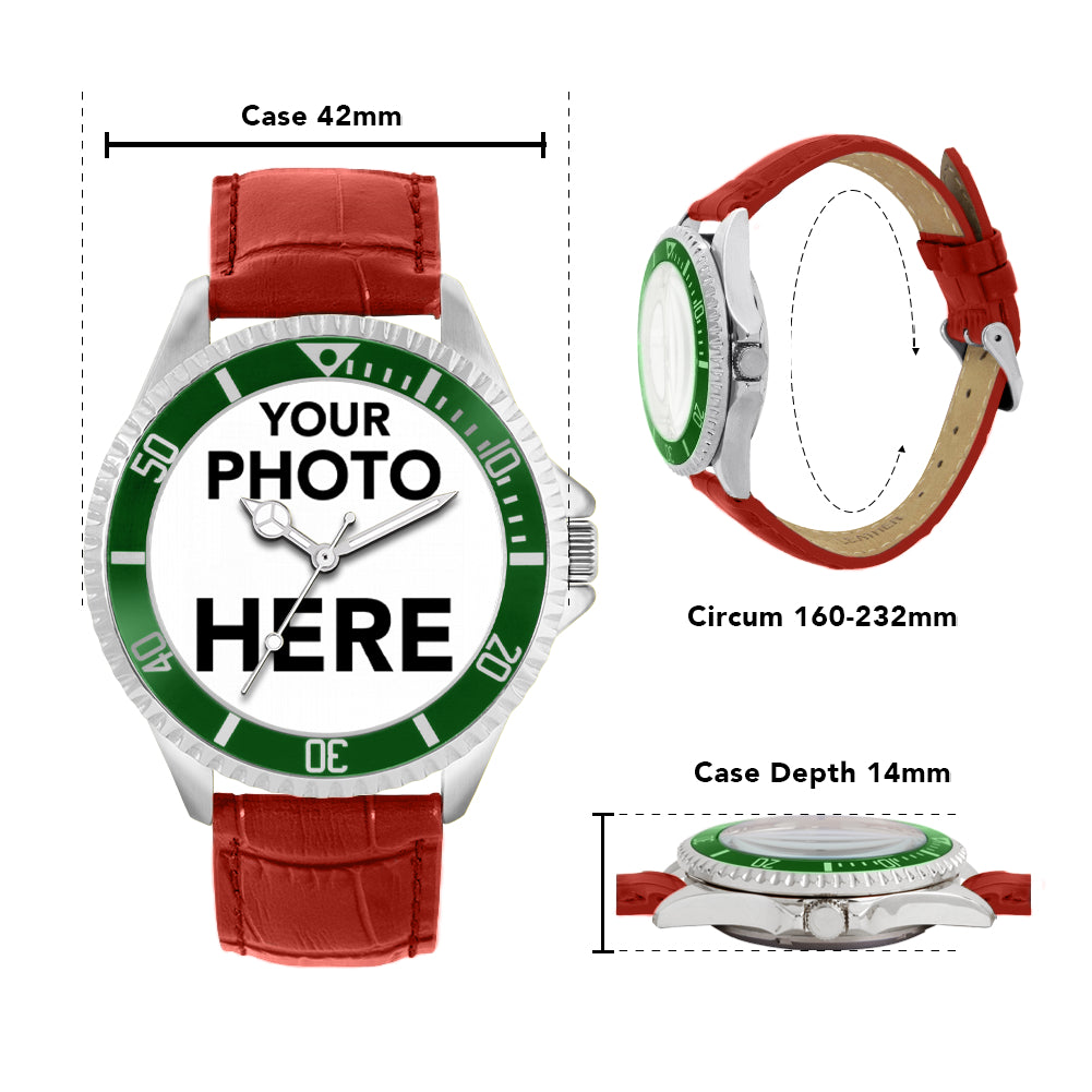 Mens Personalised Photo Engraved Gift Watch