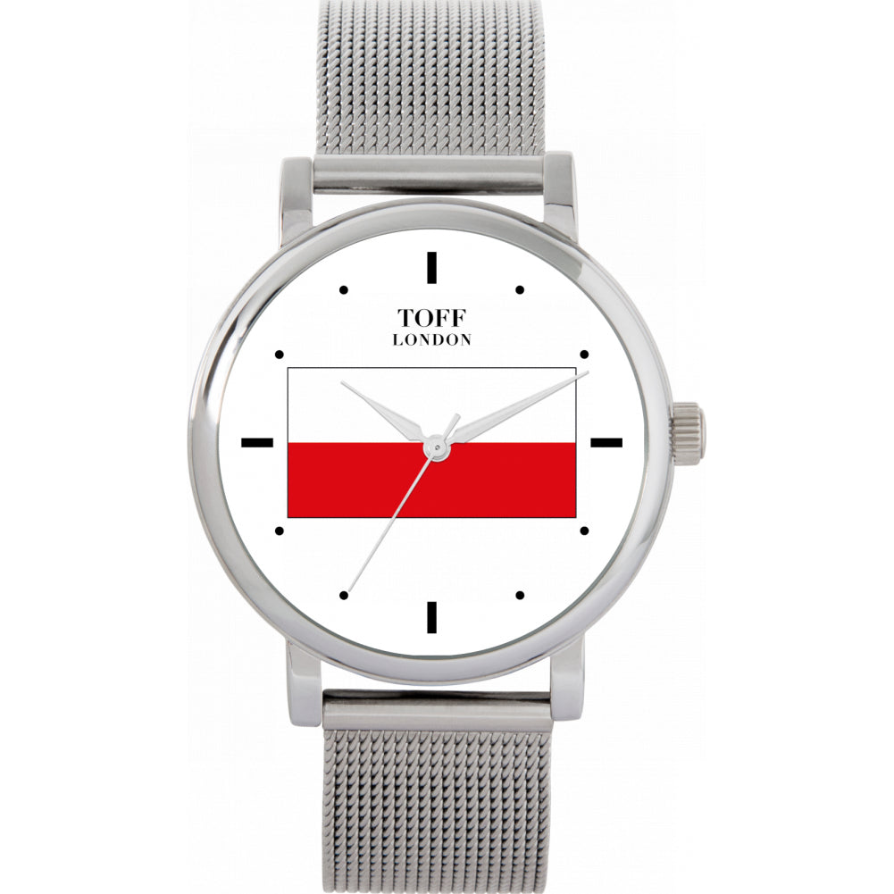 Ladies Poland Flag Watch