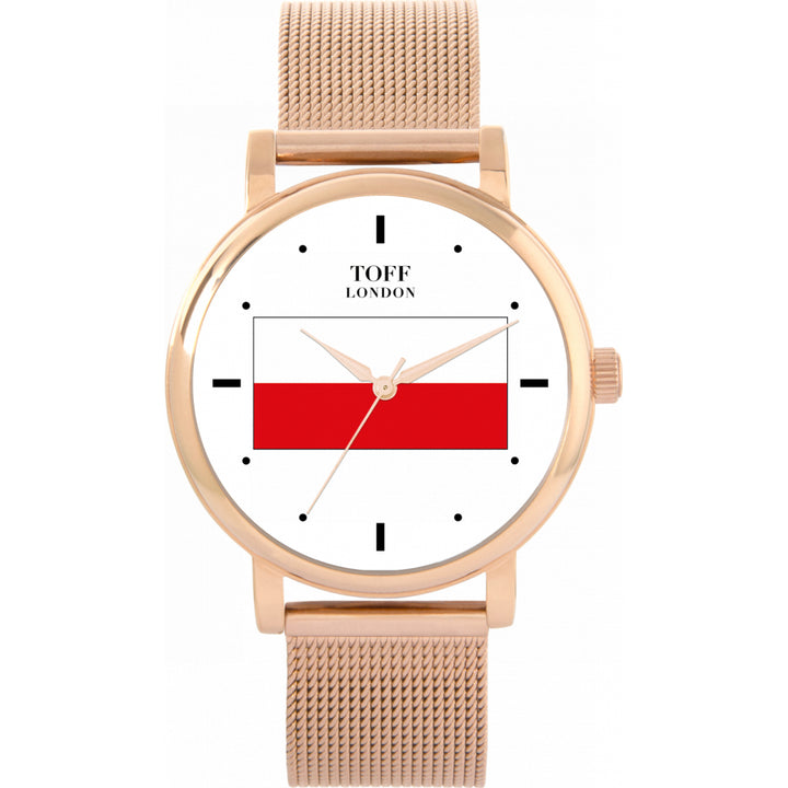 Ladies Poland Flag Watch