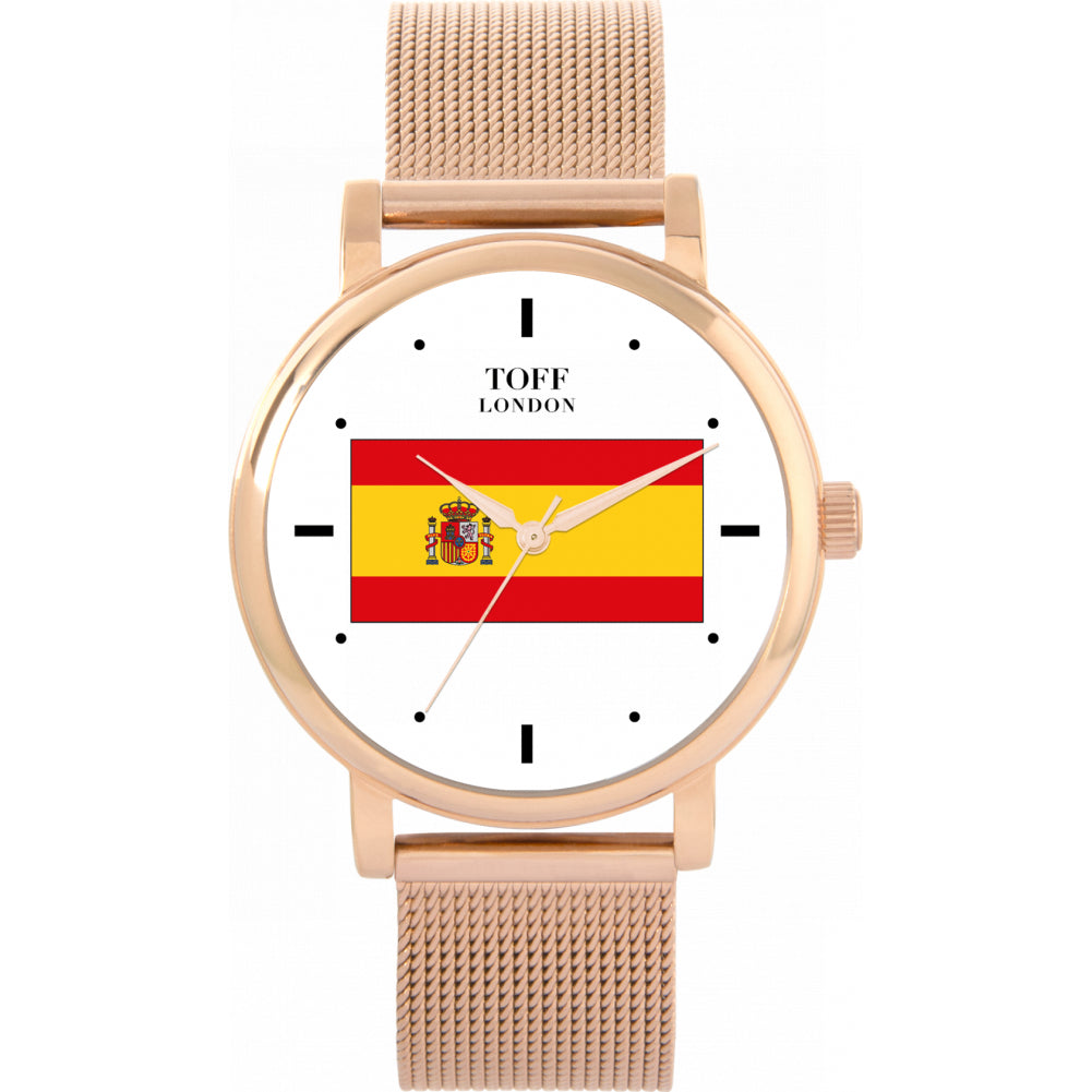 Ladies Spain Flag Watch