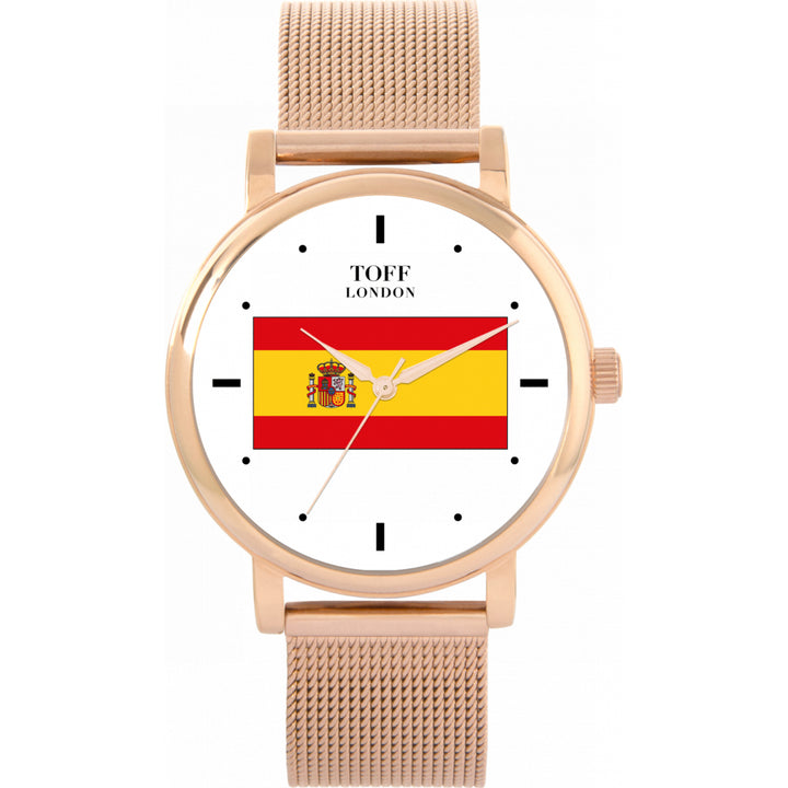 Ladies Spain Flag Watch