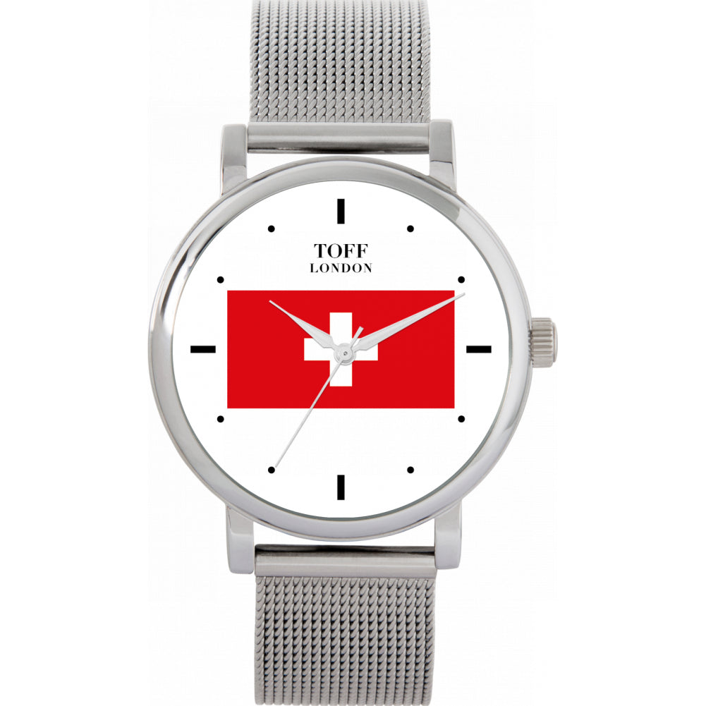 Ladies Switzerland Flag Watch