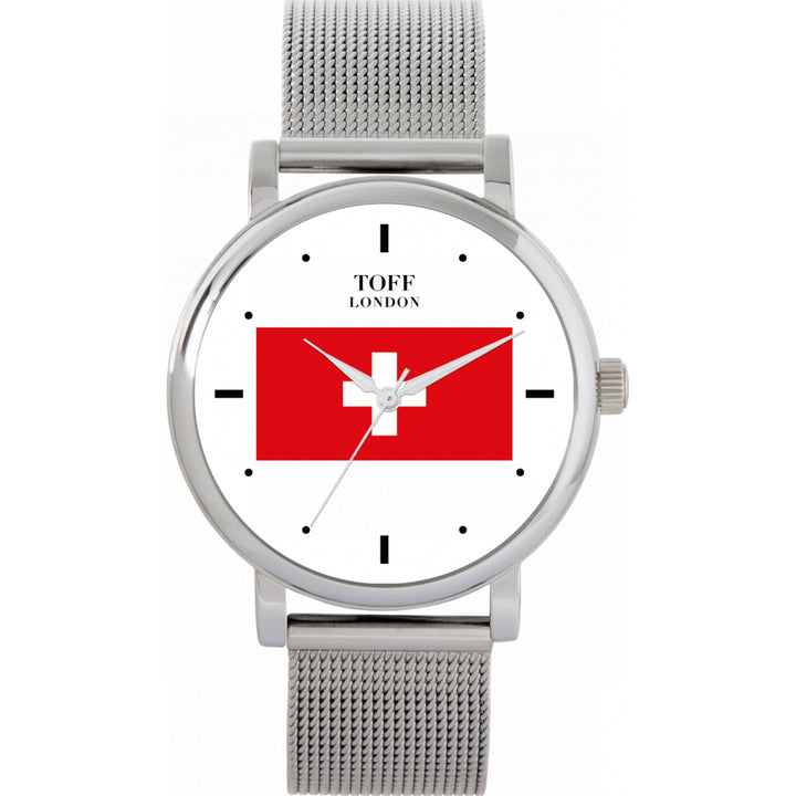 Ladies Switzerland Flag Watch
