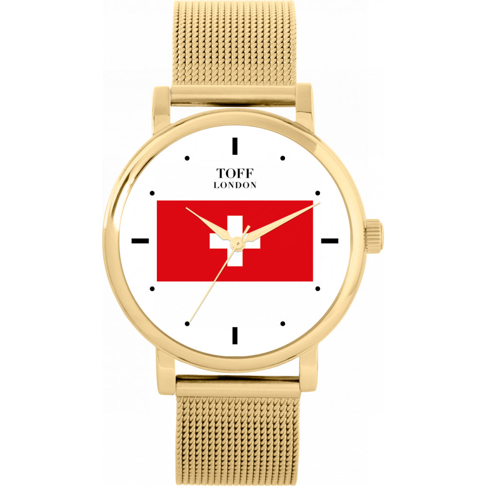 Ladies Switzerland Flag Watch