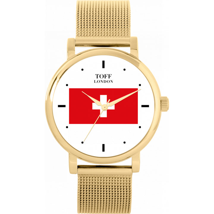 Ladies Switzerland Flag Watch