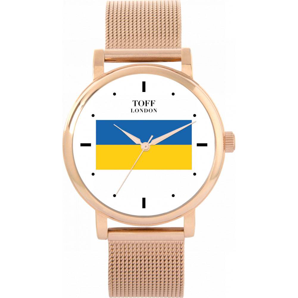 Ladies Ukraine Flag Watch