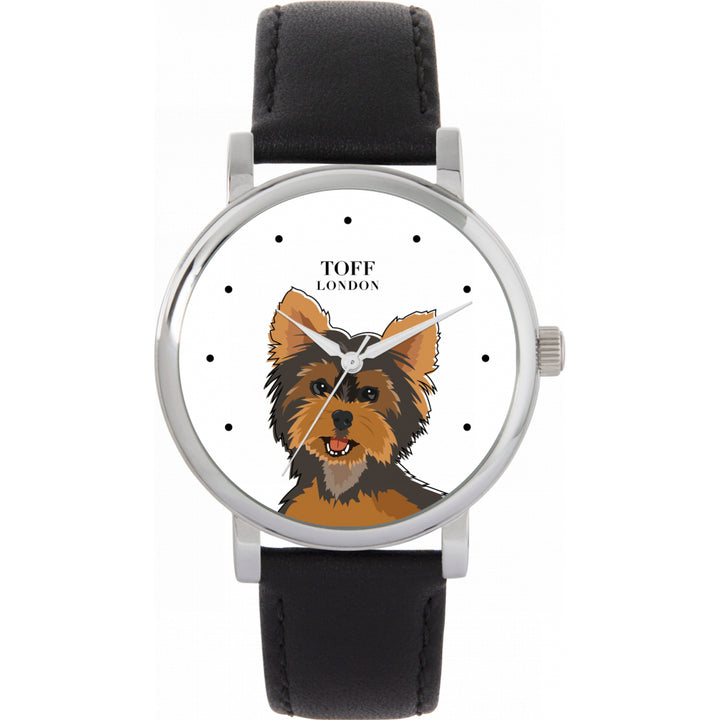 Ladies Brown Yorkshire Terrier Dog Head Watch