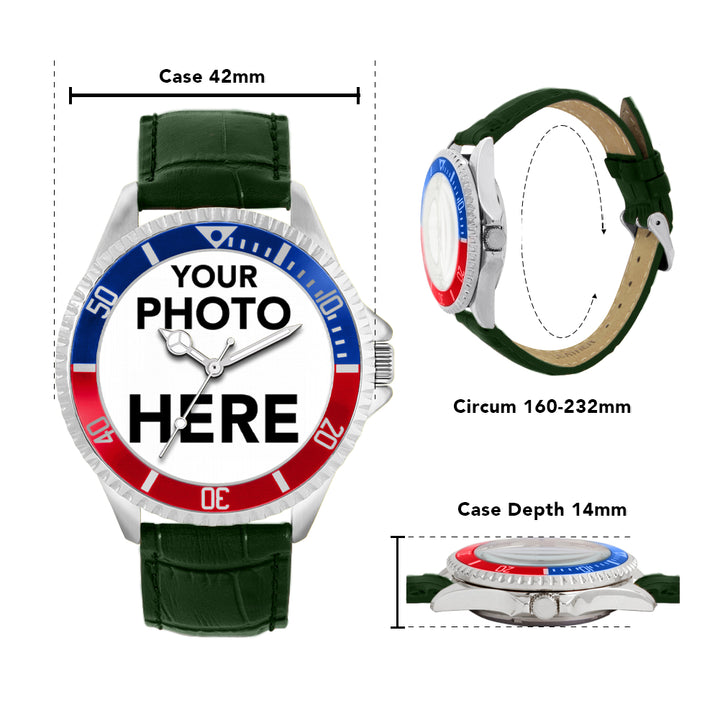 Mens Personalised Photo Engraved Gift Watch