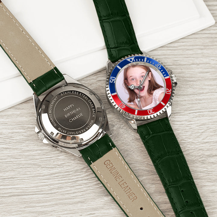 Mens Personalised Photo Engraved Gift Watch