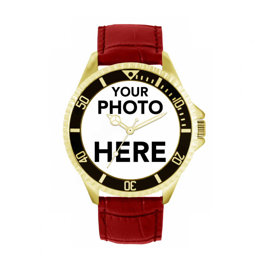 Mens Personalised Photo Engraved Gift Watch