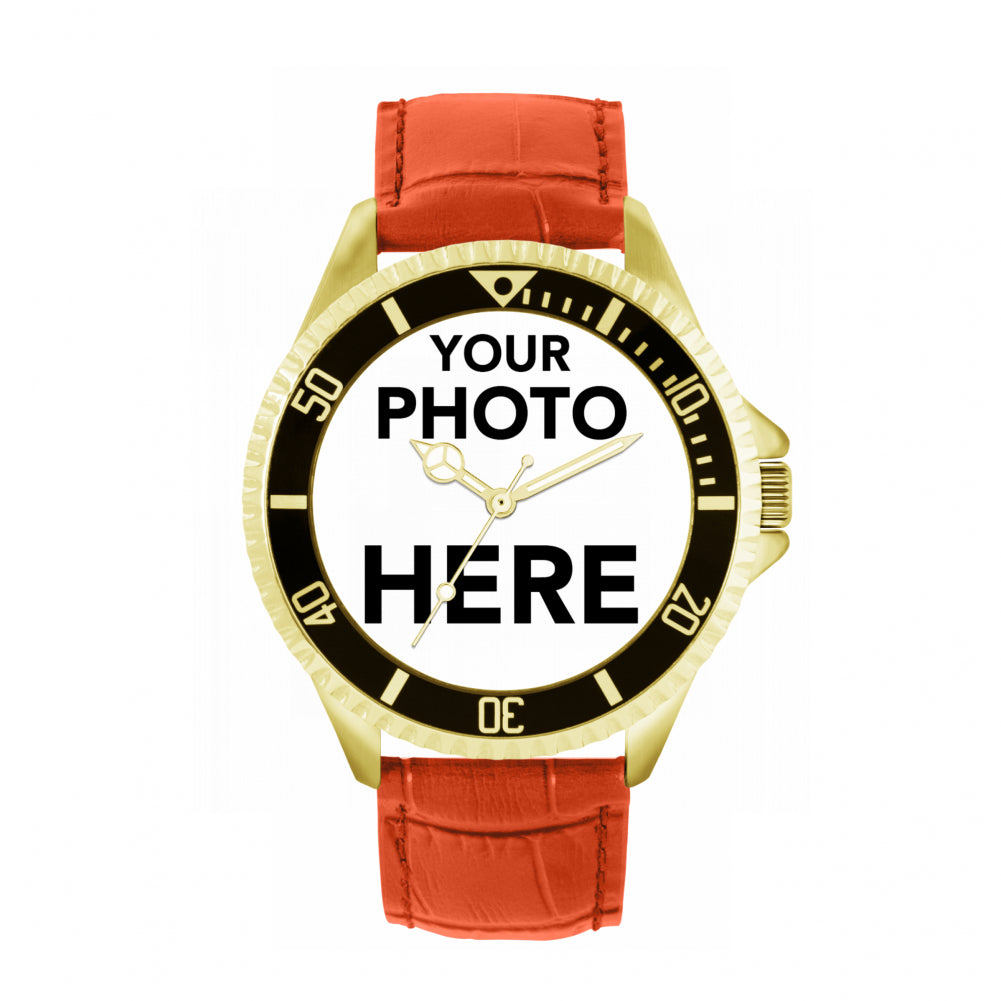 Mens Personalised Photo Engraved Gift Watch