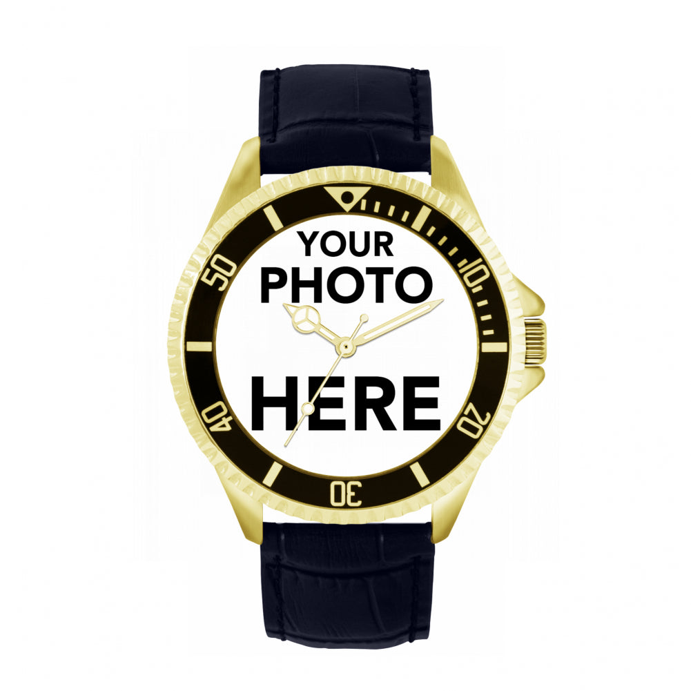 Mens Personalised Photo Engraved Gift Watch