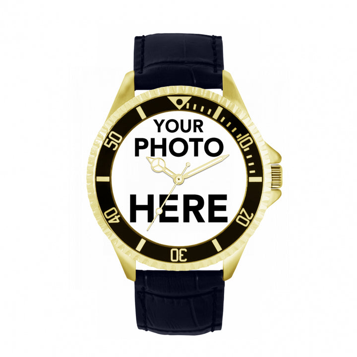 Mens Personalised Photo Engraved Gift Watch