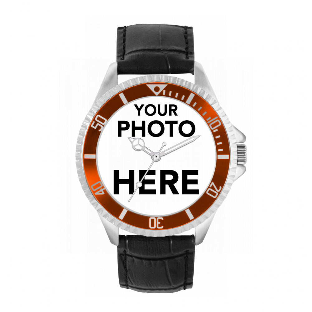 Mens Personalised Photo Engraved Gift Watch