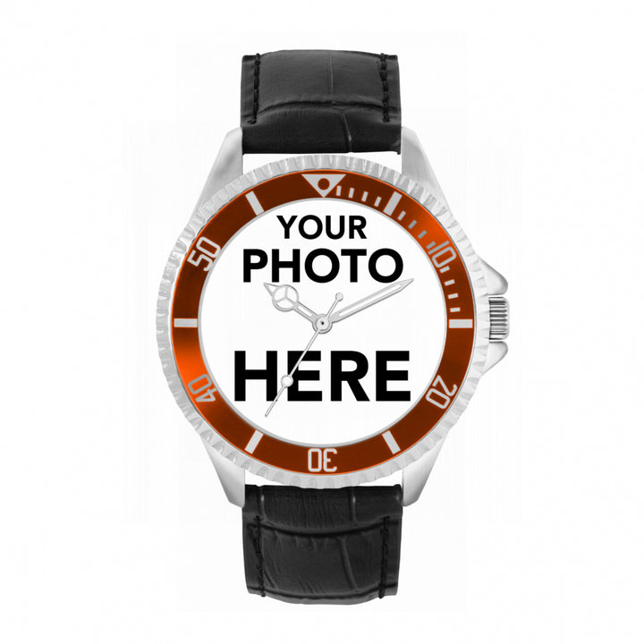 Mens Personalised Photo Engraved Gift Watch