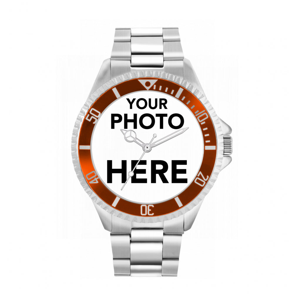 Mens Personalised Photo Engraved Gift Watch