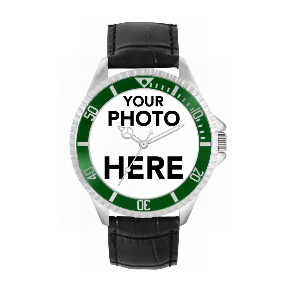 Mens Personalised Photo Engraved Gift Watch