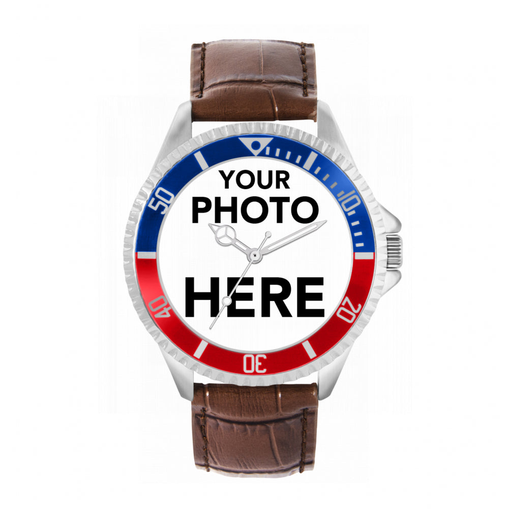 Mens Personalised Photo Engraved Gift Watch
