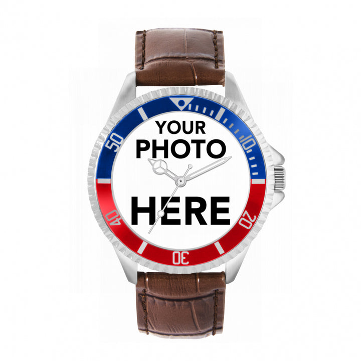 Mens Personalised Photo Engraved Gift Watch
