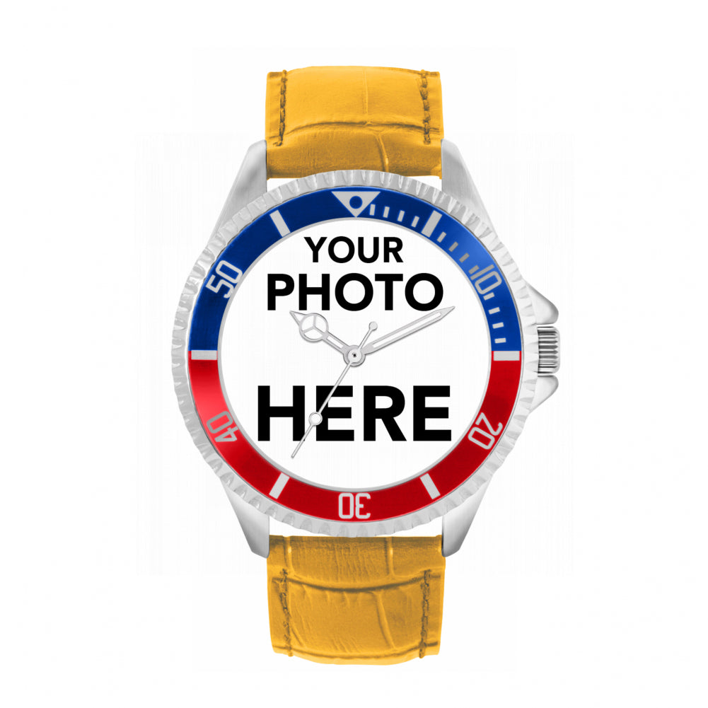 Mens Personalised Photo Engraved Gift Watch