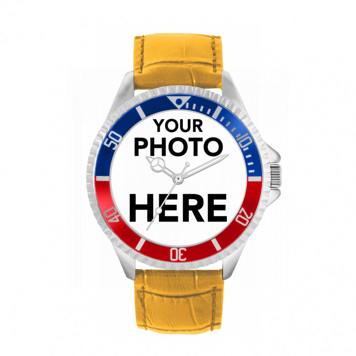 Mens Personalised Photo Engraved Gift Watch
