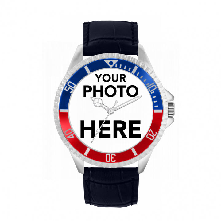 Mens Personalised Photo Engraved Gift Watch