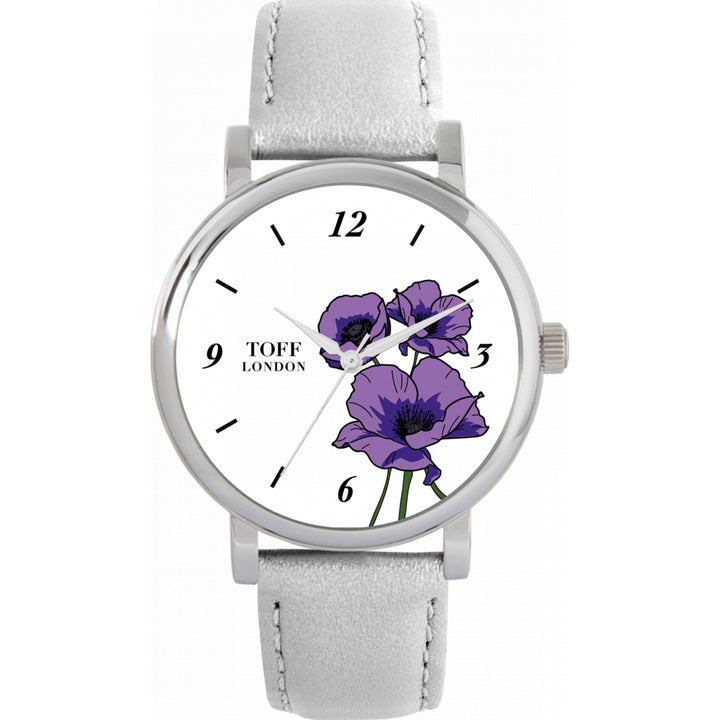 Ladies Bunch of Purple Poppies Watch
