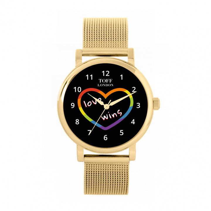 38mm Valentine Black Love Wins Heart Watch