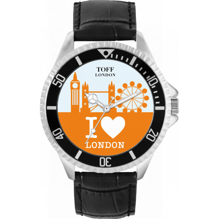 Mens Orange London City Skyline Watch