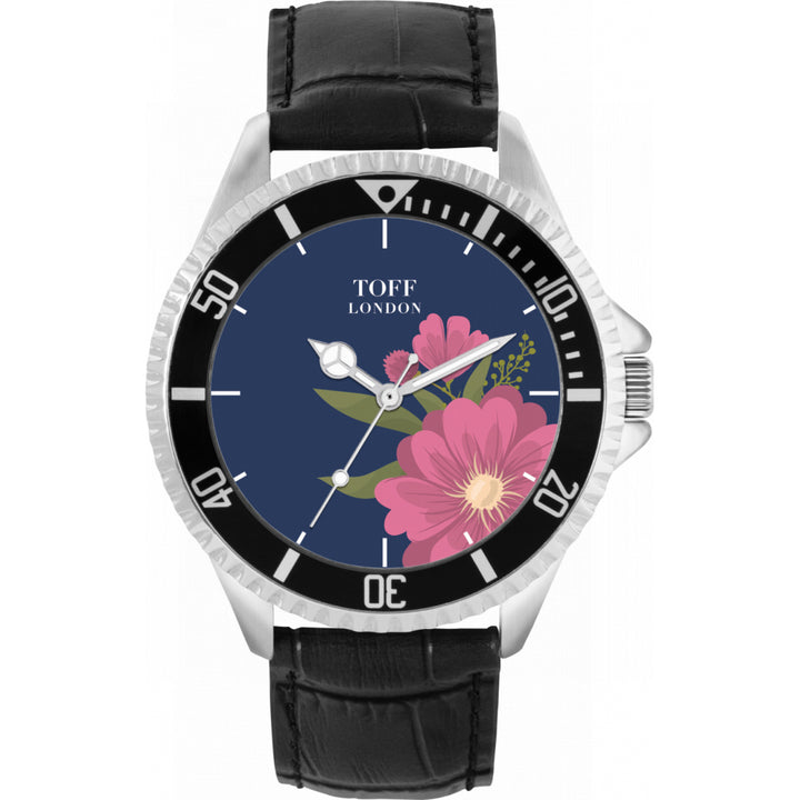 Mens Pink Gerbera Flower Watch
