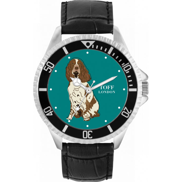 Mens Brown And White Springer Spaniel Dog Watch