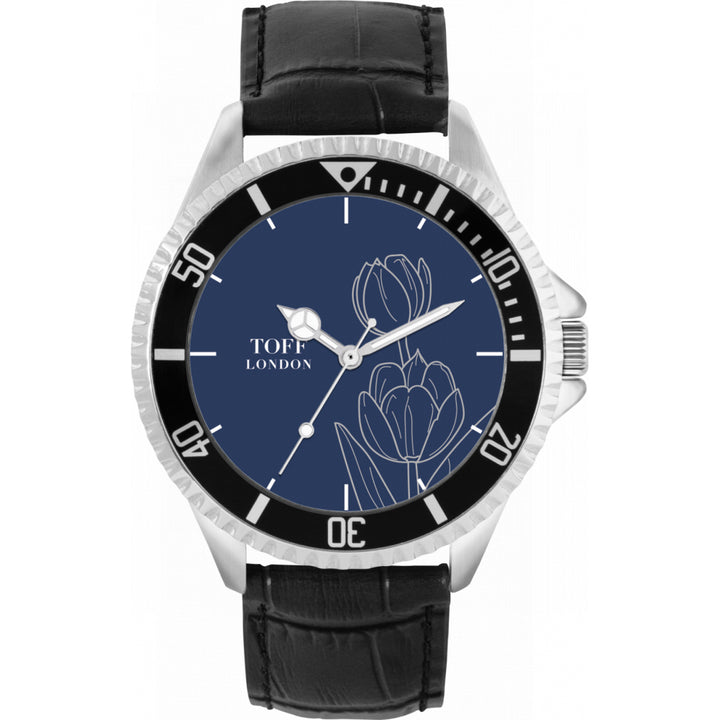 Mens Grey Tulip Flower Watch