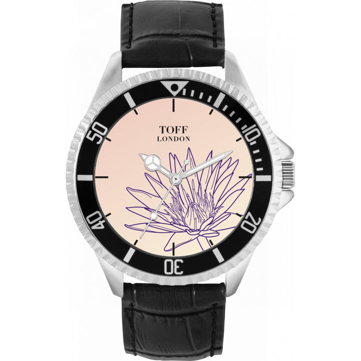 Mens Purple Water Lilies Flower Watch
