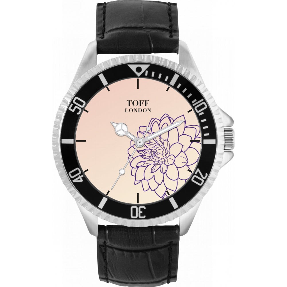 Mens Purple Dahlia Flower Watch